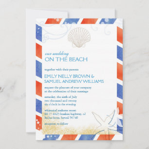Wedding On the Beach Airmail Invitation