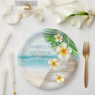 Wedding on the Beach Paper Plate