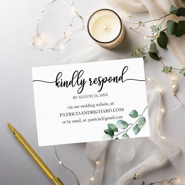Wedding Online RSVP Greenery Eucalyptus Card (Creator Uploaded)