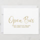 Wedding "Open Bar" Sign | Stylish Golden (Front)