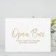 Wedding "Open Bar" Sign | Stylish Golden (Standing Front)