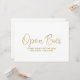 Wedding "Open Bar" Sign | Stylish Golden (Front/Back In Situ)