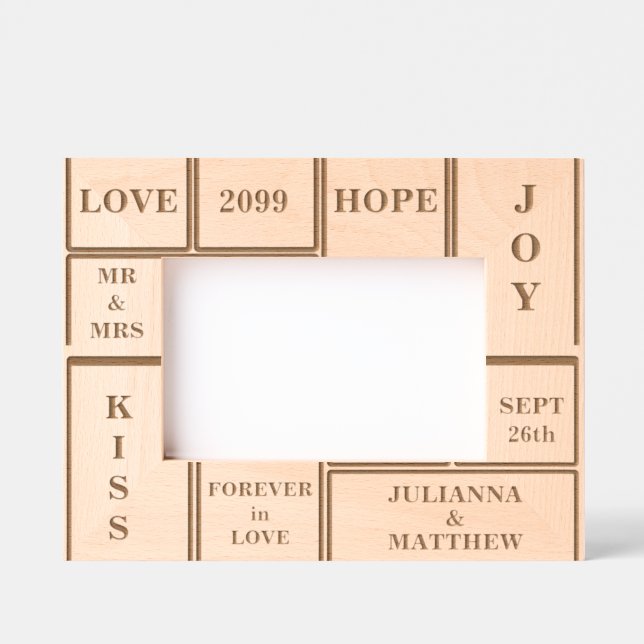 Wedding or Anniversary Custom Text 6x4 Etched Frames (Front)