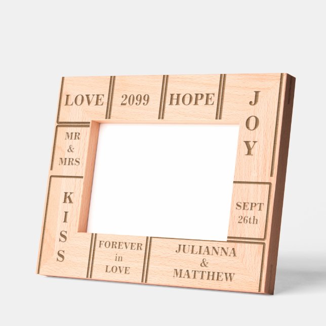 Wedding or Anniversary Custom Text 7x5 Etched Frames (Left)