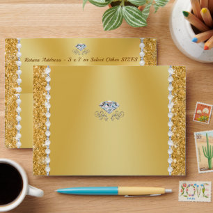 Wedding or Anniversary, Gold, Invitation Envelopes