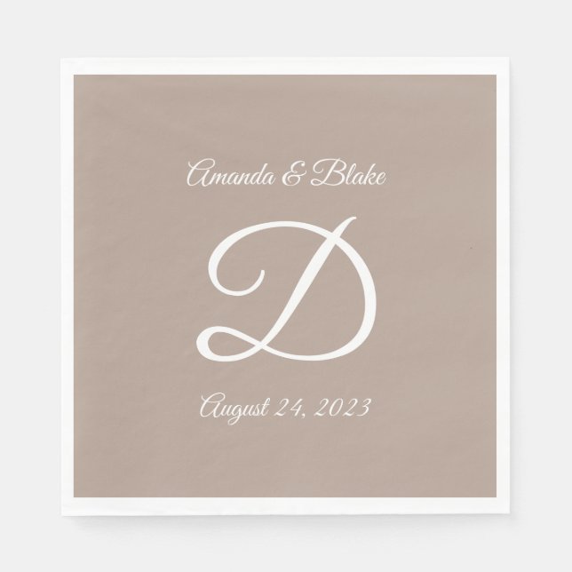 Wedding or anniversary paper napkin (Front)