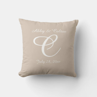 Wedding or anniversary pillow monogrammed