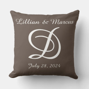 Wedding or anniversary pillow monogrammed