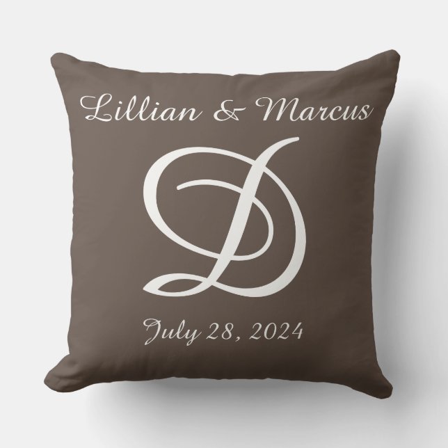 Wedding or anniversary pillow monogrammed (Front)
