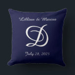 Wedding or anniversary pillow monogrammed<br><div class="desc">Wonderful wedding present for the newlyweds or anniversary gift.  Personalise with their names and wedding date.  Available in different sizes and material.</div>