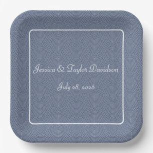 Wedding or anniversary square paper plate