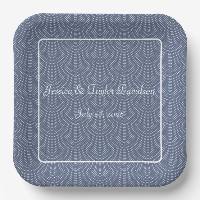 Wedding or anniversary square paper plate (Front)
