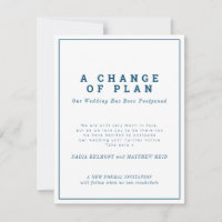 Wedding or event change of plan postponed