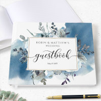 Wedding or Other, Blue Watercolor and Floral