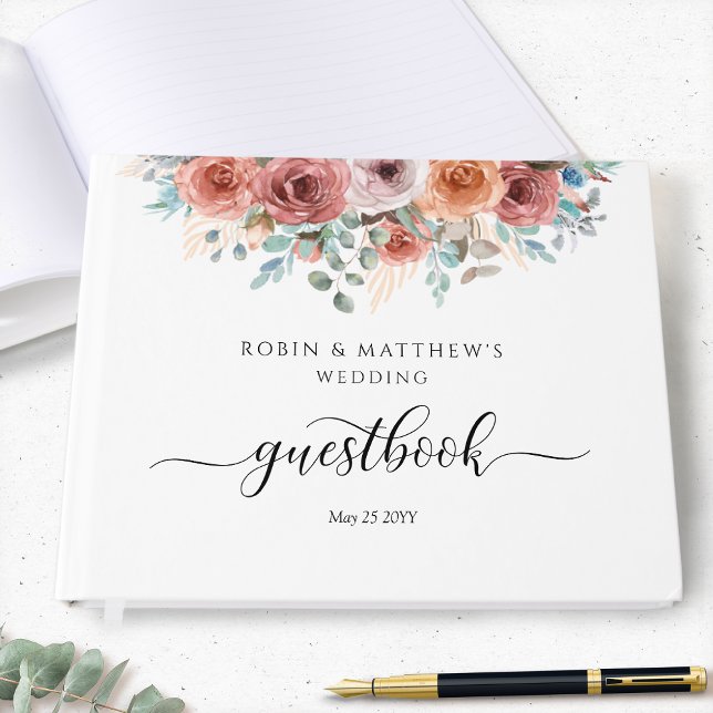 Wedding or Other, Dusty Blue Ethereal Floral Guest Book (Creator Uploaded)