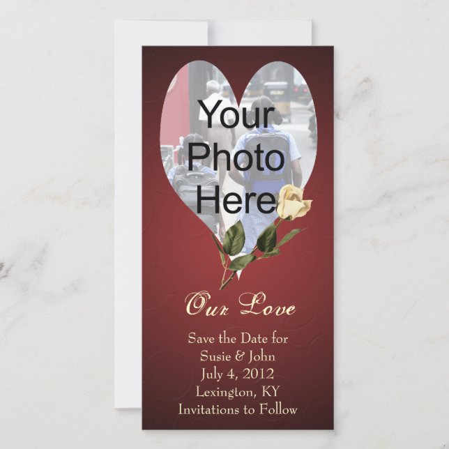 Wedding or Valentine Custom Photo Card (Front)