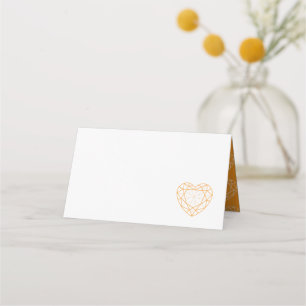 Wedding orange citrine heart place guest card
