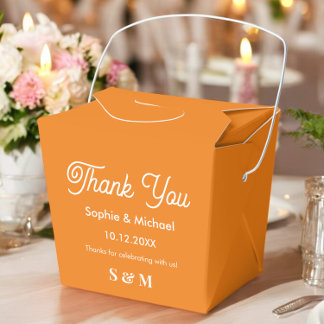 Wedding Orange Fall Bride Groom Favour Box