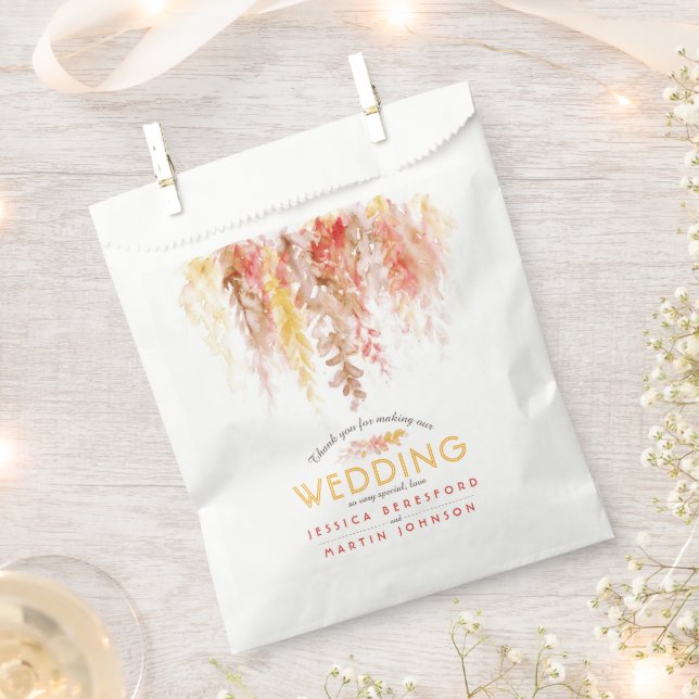 Wedding orange red brown thank you favour bag (Clipped)