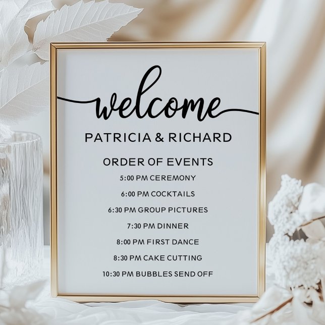 Wedding Order of Events Sign | Chic Calligraphy (Creator Uploaded)