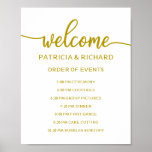 Wedding Order of Events Sign | Gold Calligraphy<br><div class="desc">A rustic chic black lettering wedding order of events sign. Add your own background colour.</div>