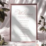 Wedding Order of Events Timeline Schedule Program Poster<br><div class="desc">Transform your wedding day into a celebration of sophistication and elegance with our stunning rose gold calligraphy modern wedding suite! You can personalize it with just a few clicks to express your unique love story. This inspiring collection includes everything you need to create a beautifully cohesive atmosphere, featuring matching menu...</div>