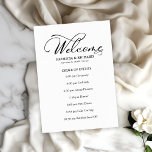 Wedding Order of Events Timeline Schedule Programme<br><div class="desc">Transform your wedding day into a celebration of sophistication and elegance with our stunning black and white modern wedding suite! You can personalise it with just a few clicks to express your unique love story. This inspiring collection includes everything you need to create a beautifully cohesive atmosphere, featuring matching menu...</div>