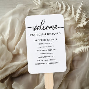 Wedding Order of Events Timeline Schedule Simple Hand Fan