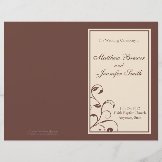 Wedding Order of Service and Ceremony Program (Front)