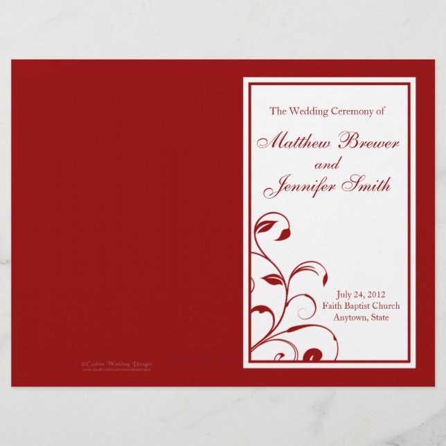 Wedding Order of Service and Ceremony Program (Front)