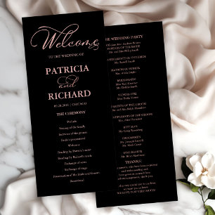 Wedding Order of Service Ceremony Elegant Program Programme