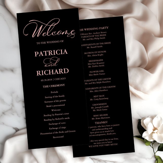 Wedding Order of Service Ceremony Elegant Program Programme (Creator Uploaded)