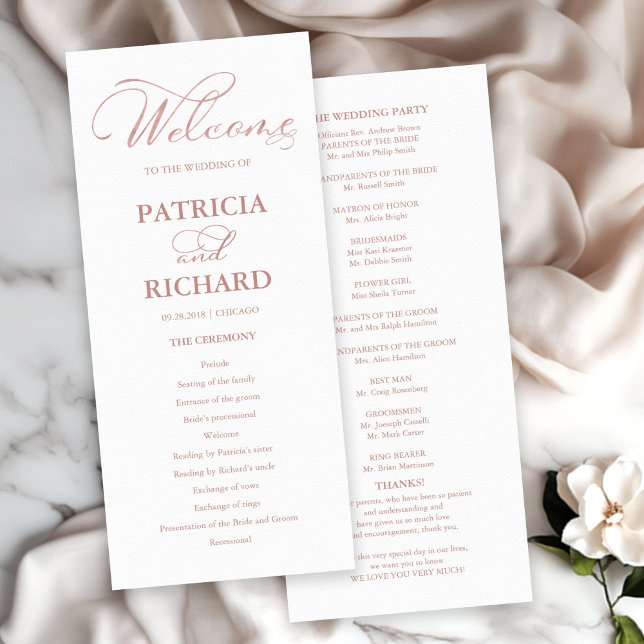 Wedding Order of Service Ceremony Elegant Program Programme (Creator Uploaded)