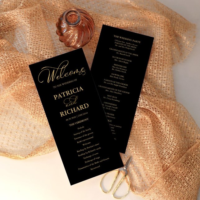 Wedding Order of Service Ceremony Program Gold Programme (Creator Uploaded)