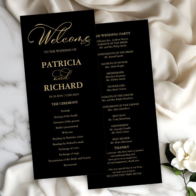 Wedding Order of Service Ceremony Program Gold Programme (Creator Uploaded)