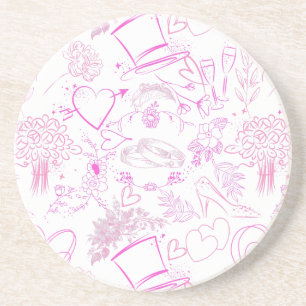 Wedding ornaments pattern 02 coaster