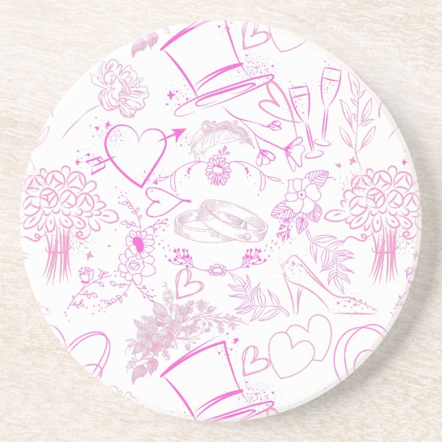 Wedding ornaments pattern 02 coaster (Front)