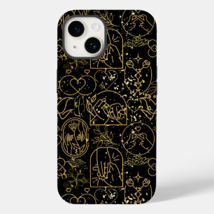 Wedding ornaments pattern in Gold Black BG Case-Mate iPhone 14 Case