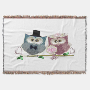 Wedding Owls Throw Blanket