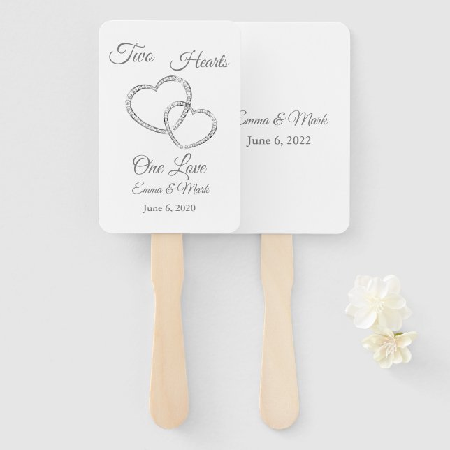Wedding Paddle Fan (Front and Back)