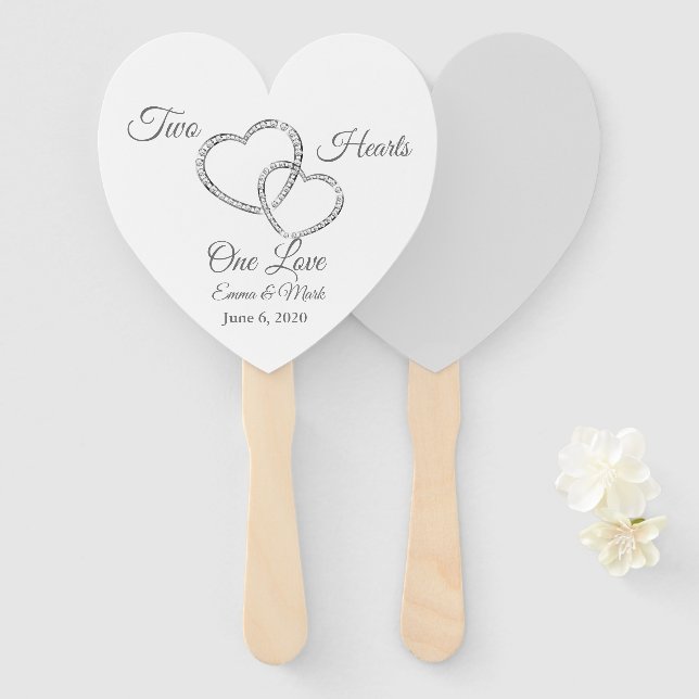 Wedding Paddle Fan (Front and Back)