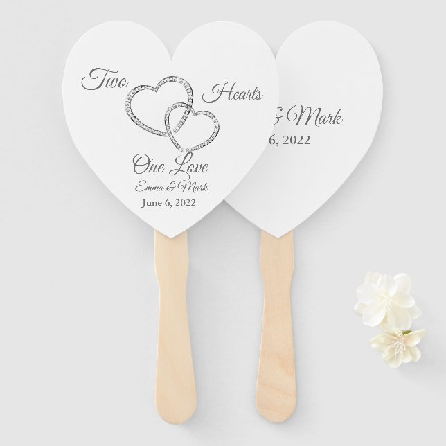 Wedding Paddle Fan (Front and Back)