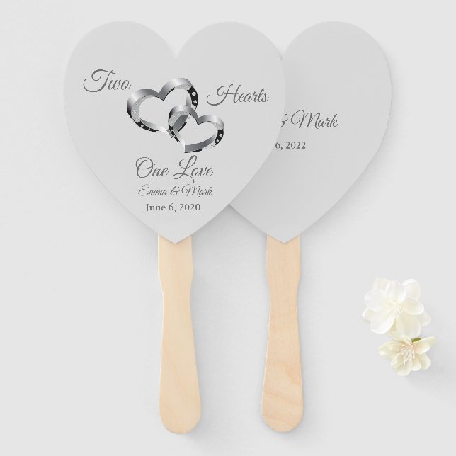 Wedding Paddle Fan (Front and Back)
