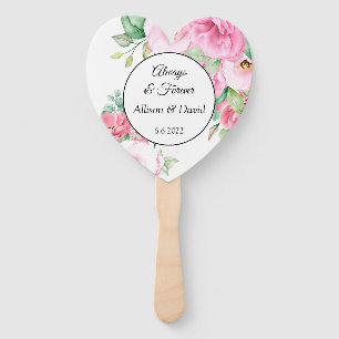 Wedding Paddle Fans Pink Floral