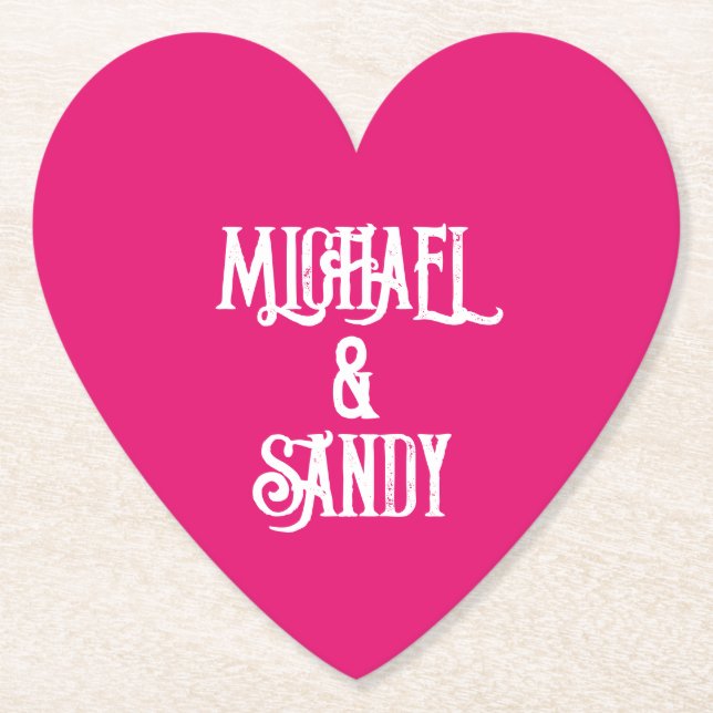 WEDDING PAPER COASTER PERSONALIZED FAVORS  (Front)