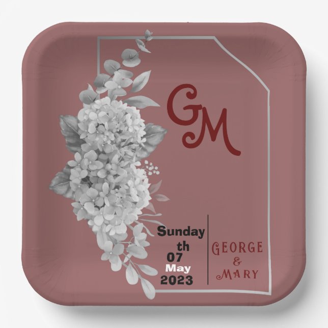 Wedding    paper cups plate (Front)