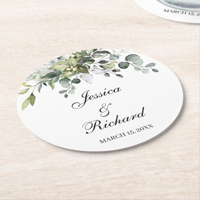 Wedding Paper Plates Round Paper Coaster (Angled)