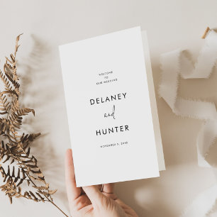 Wedding Paper Program Booklet Minimalist Style