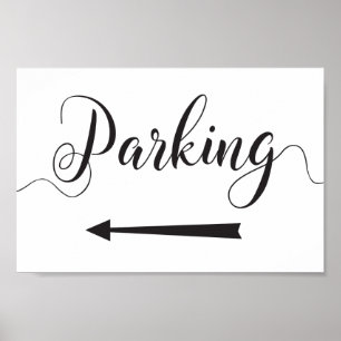 Wedding Parking Directions Sign Left Arrow