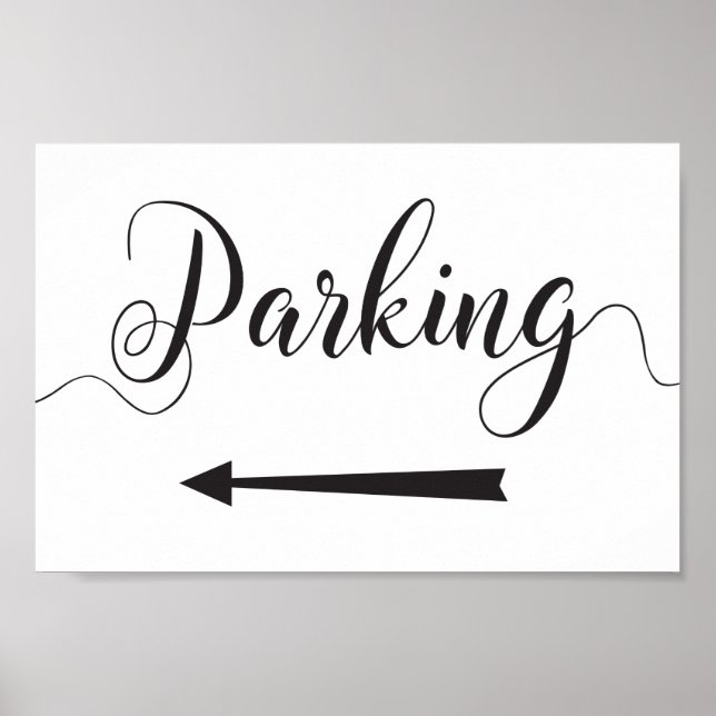Wedding Parking Directions Sign Left Arrow (Front)